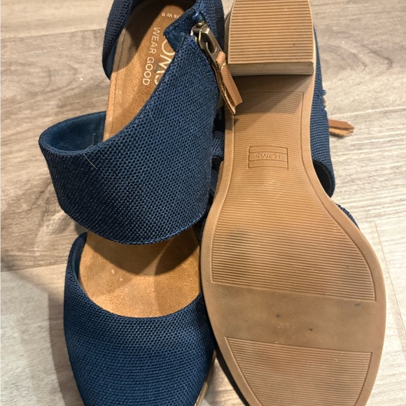 Toms Blue Espadrille Wedge Heels - Picture 5 of 6